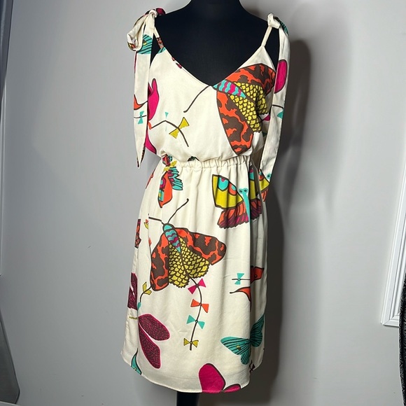 JUDITH MARCH Women’s Dragonfly Butterfly Sleeveless Dress Size L - Picture 1 of 7